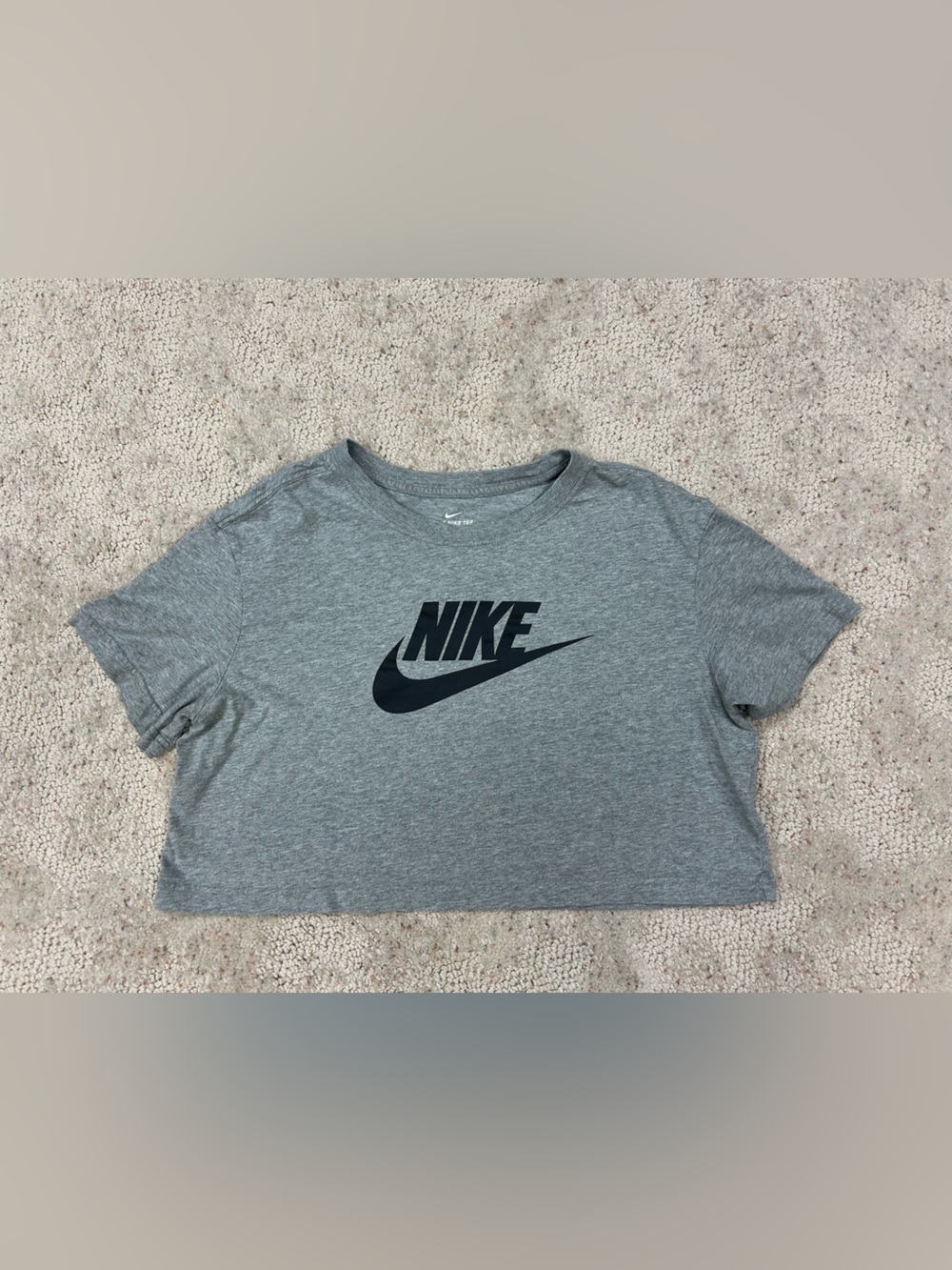Nike Gray Crop T-Shirt with Black Logo